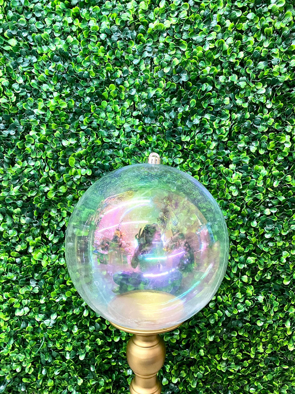 200mm Iridescent Clear Ball Ornament