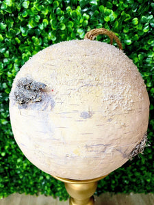 6 inch Natural Birch Ball Ornament - Foam