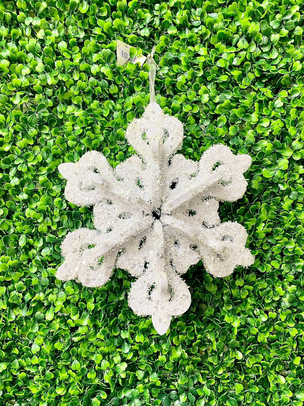 White 3-D Stereoscopic Snowflake Ornament - Twinkle Silver - foam - 10in