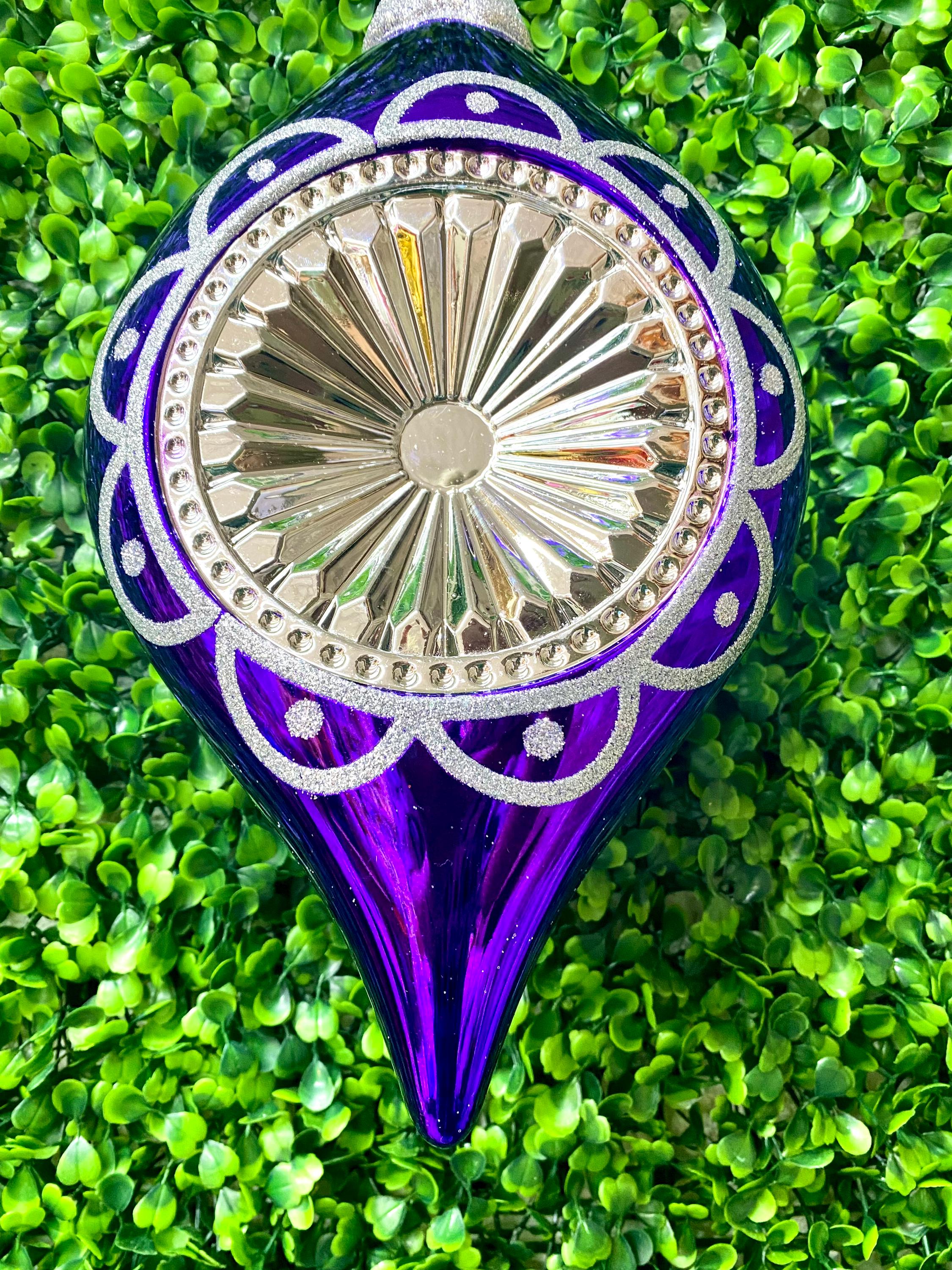 Purple - Retro Concave Shuttle Ornament - 10.5 inches