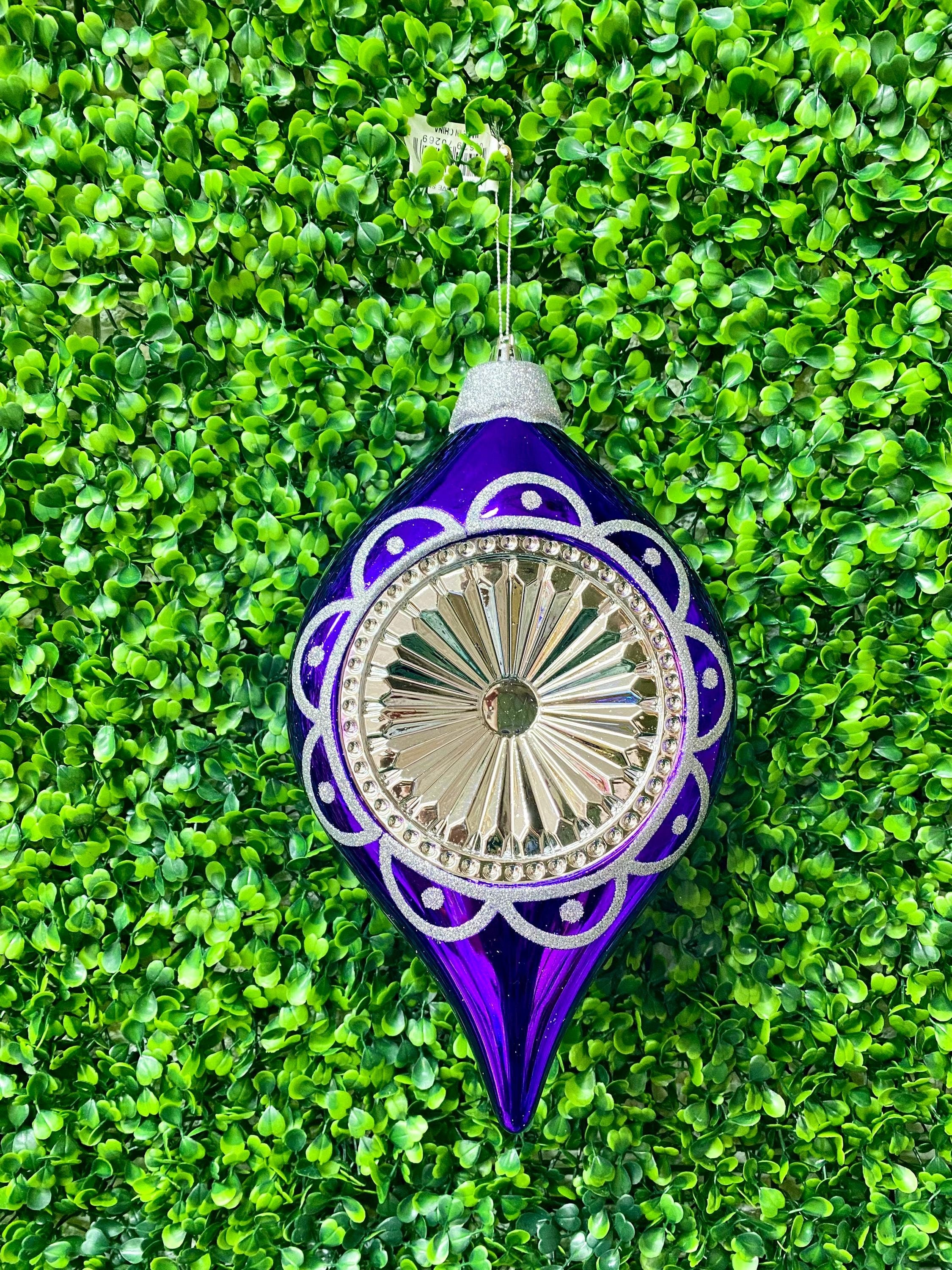 Purple - Retro Concave Shuttle Ornament - 10.5 inches