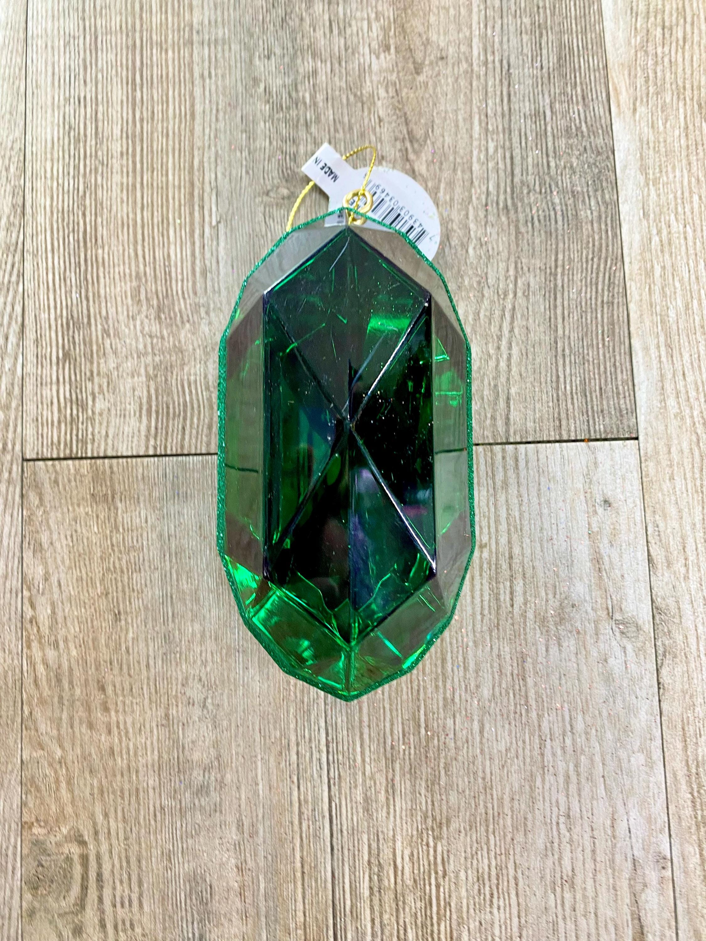 Emerald Acrylic Gem ~ 5” - Rectangle/oval