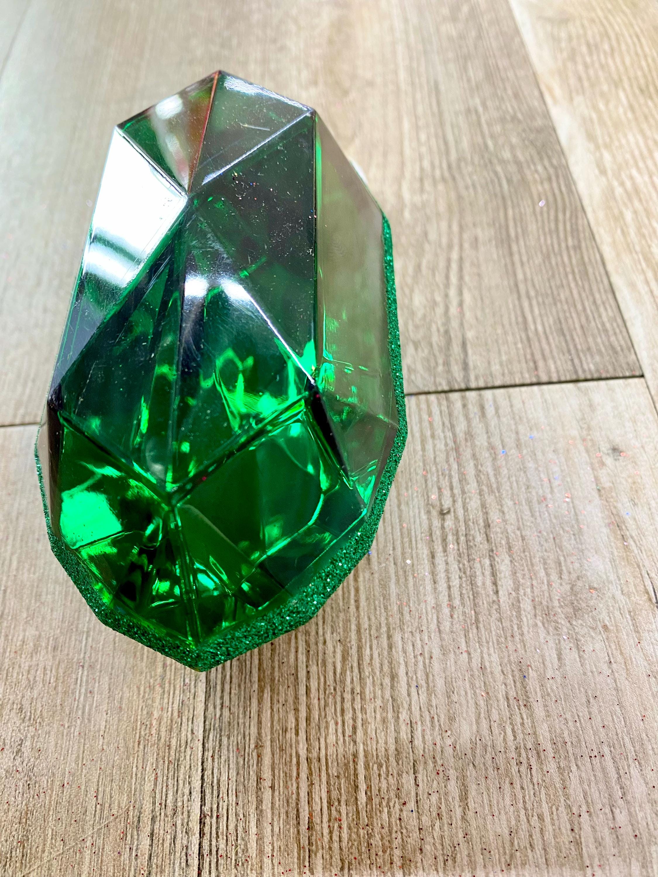 Emerald Acrylic Gem ~ 5” - Rectangle/oval