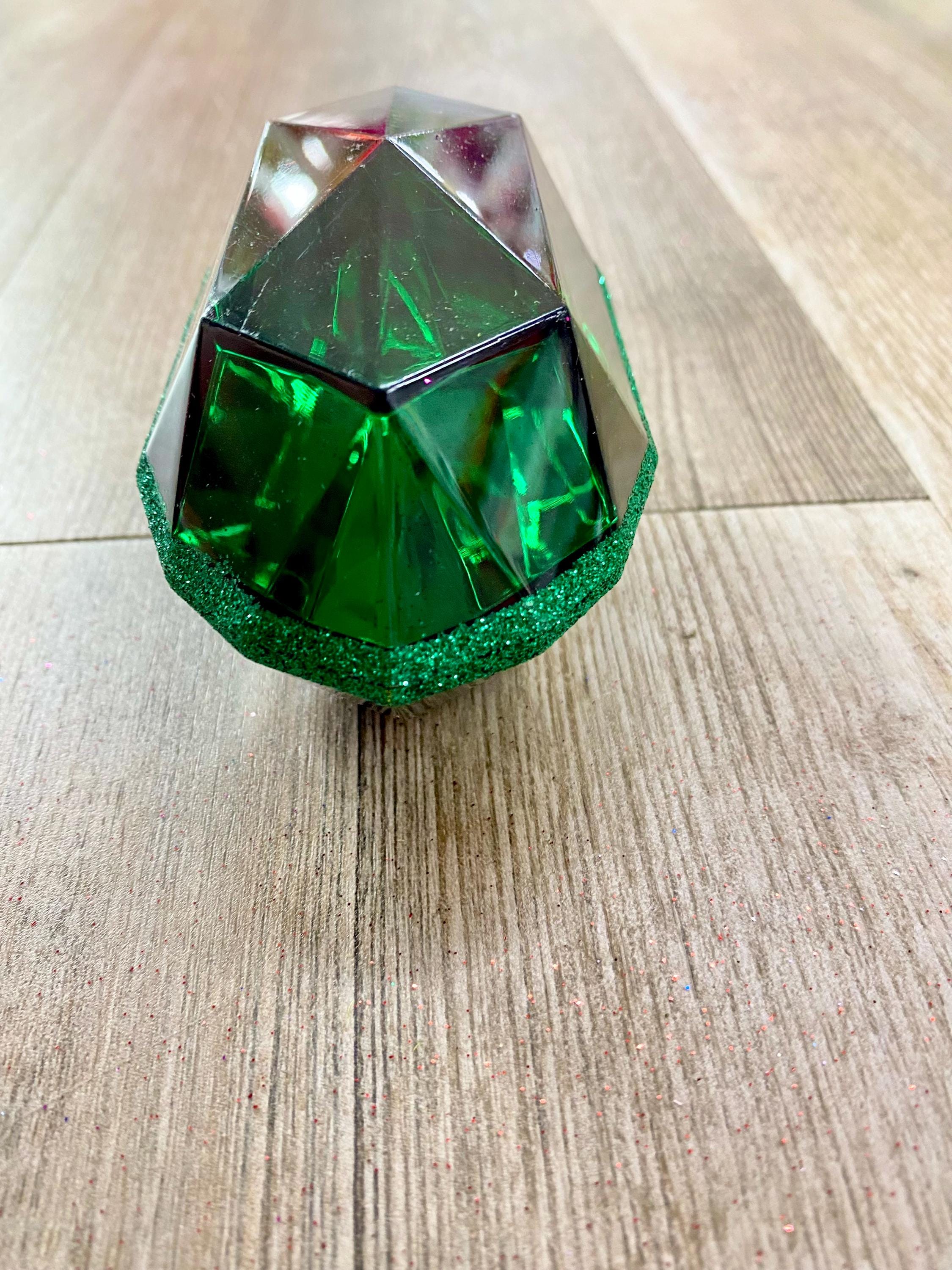 Emerald Acrylic Gem ~ 5” - Rectangle/oval