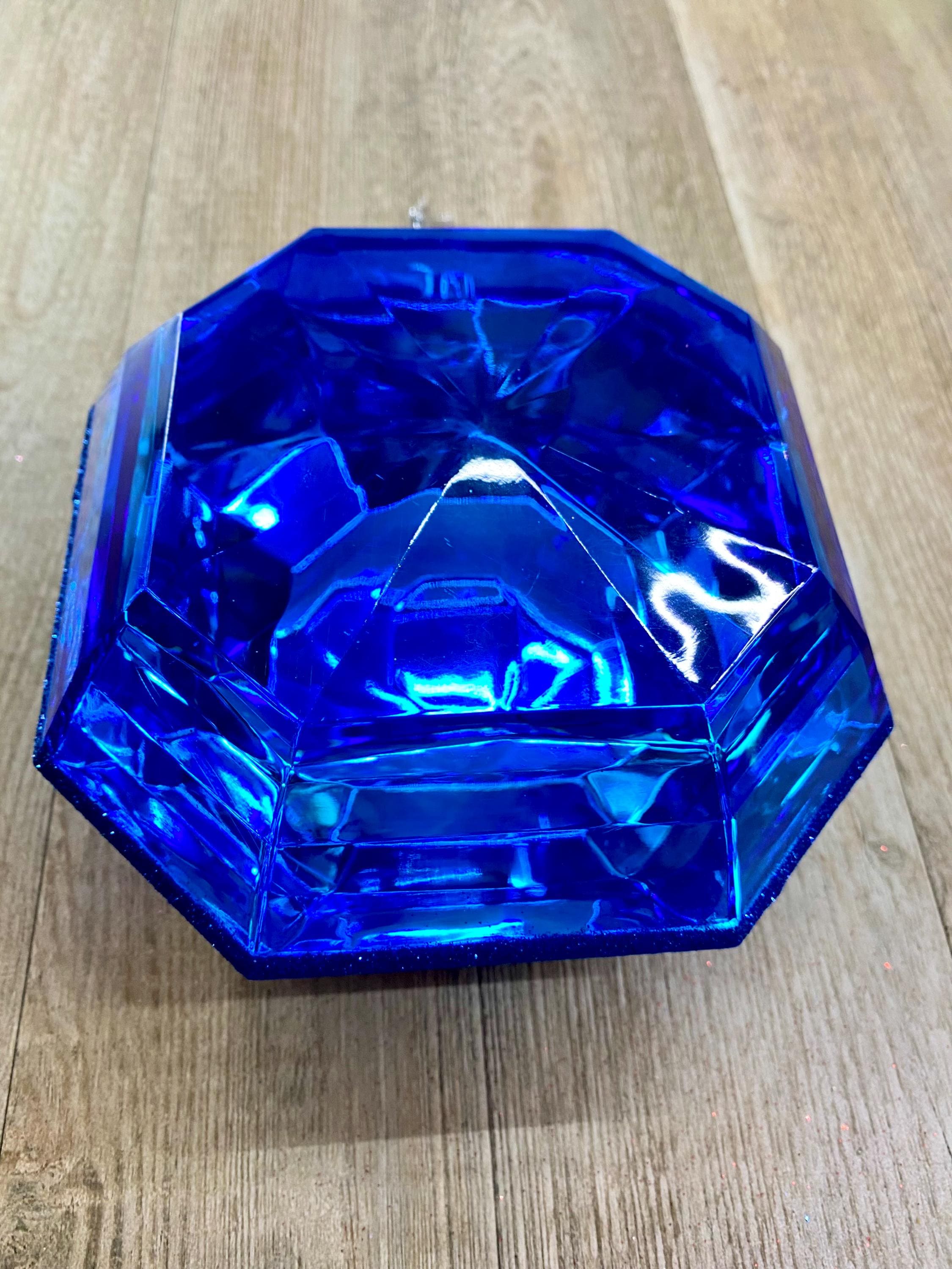 Blue Sapphire Acrylic Gem - Square Cut Jewel Ornament ~ 6”