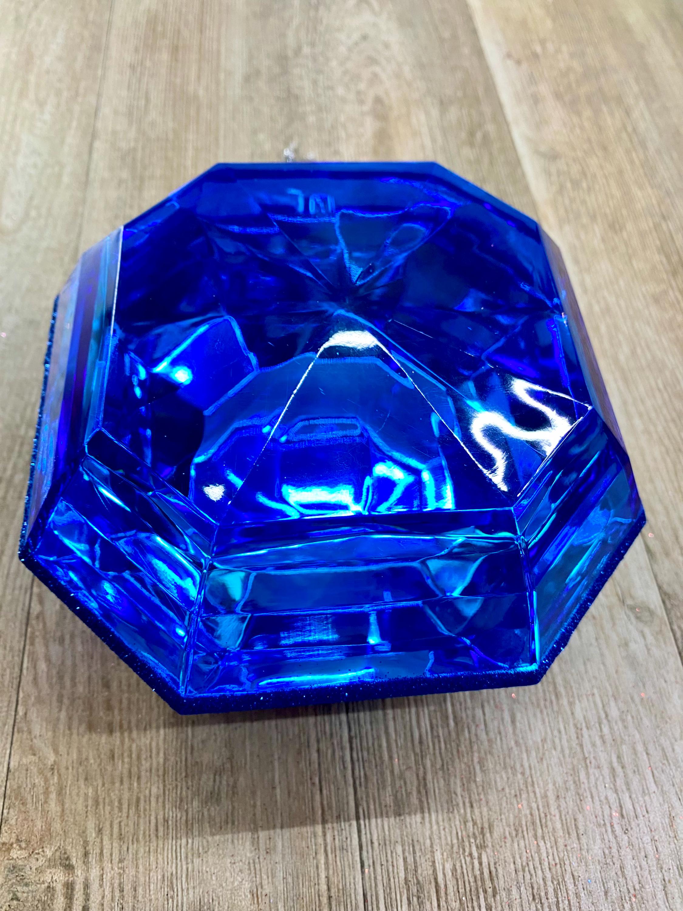 Blue Sapphire Acrylic Gem - Square Cut Jewel Ornament ~ 6”