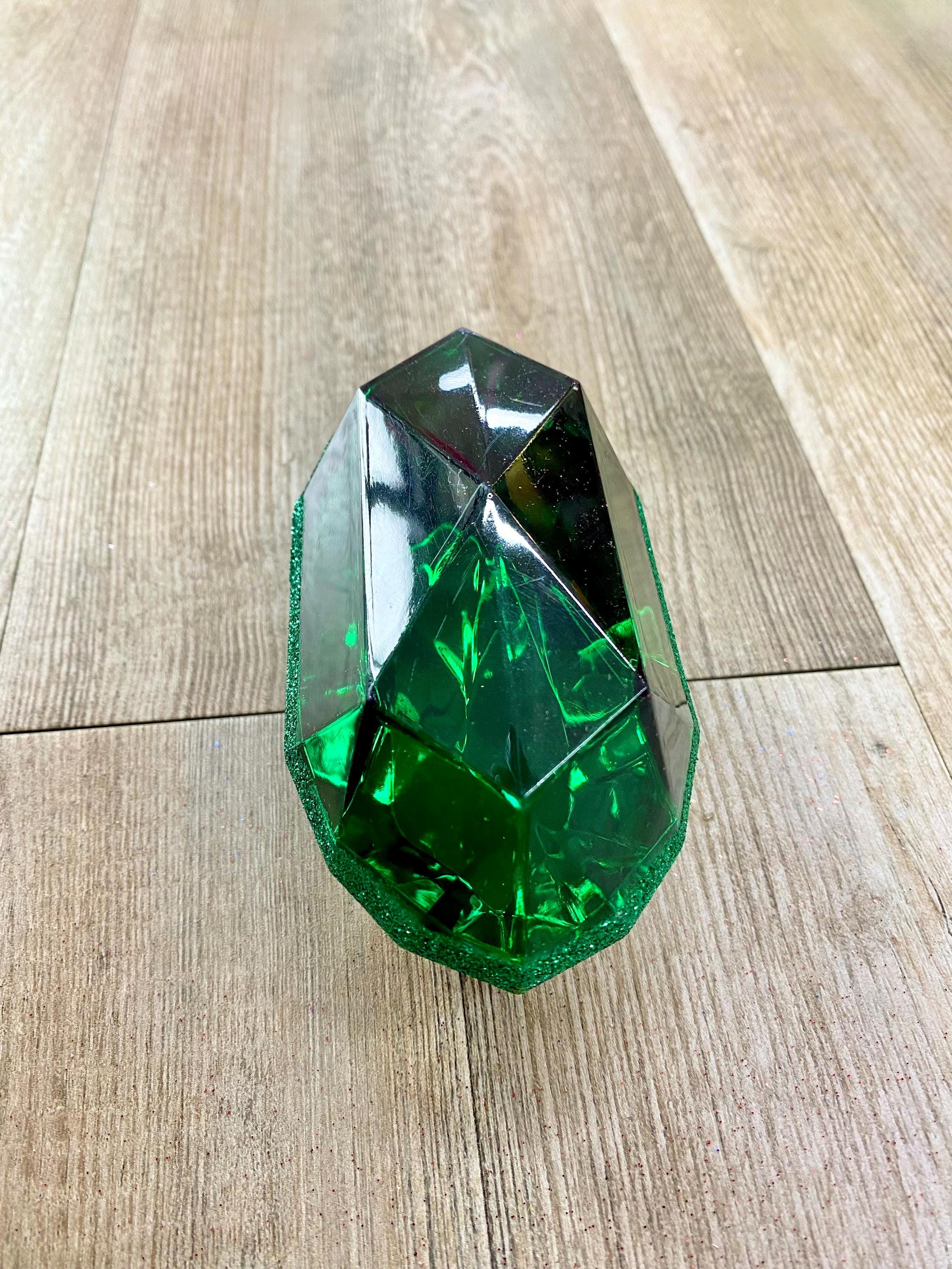 Emerald Acrylic Gem ~ 5” - Rectangle/oval