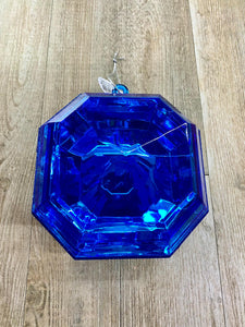 Blue Sapphire Acrylic Gem - Square Cut Jewel Ornament ~ 6”