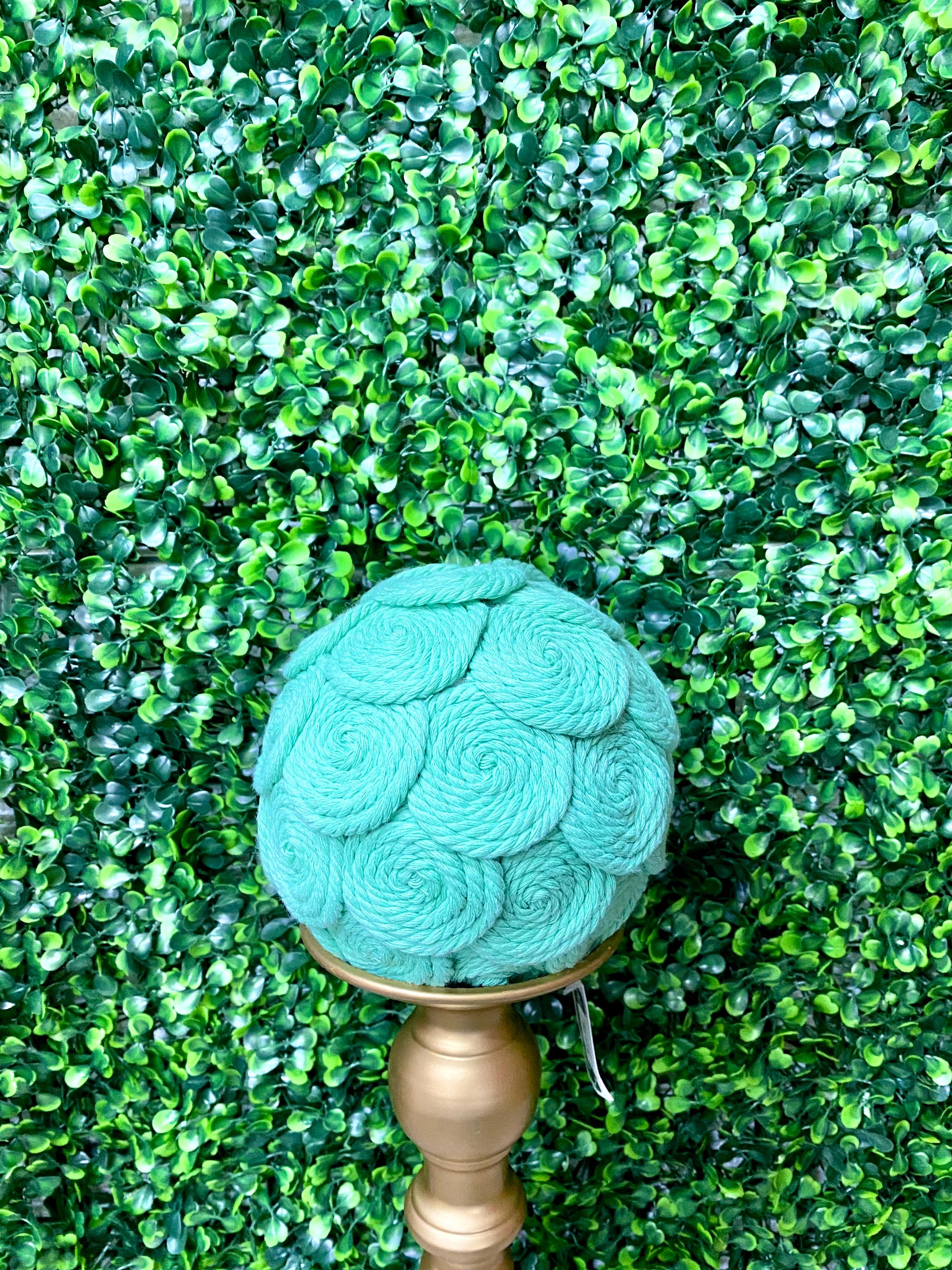 5 inch Sea-foam Jute Ball Ornament