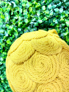 5 inch Yellow Jute Ball Ornament