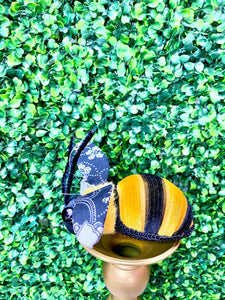 Small Bumble Bee w/ Black Paisley Ornament - 5.5 inch length 5.5 inch wingspan