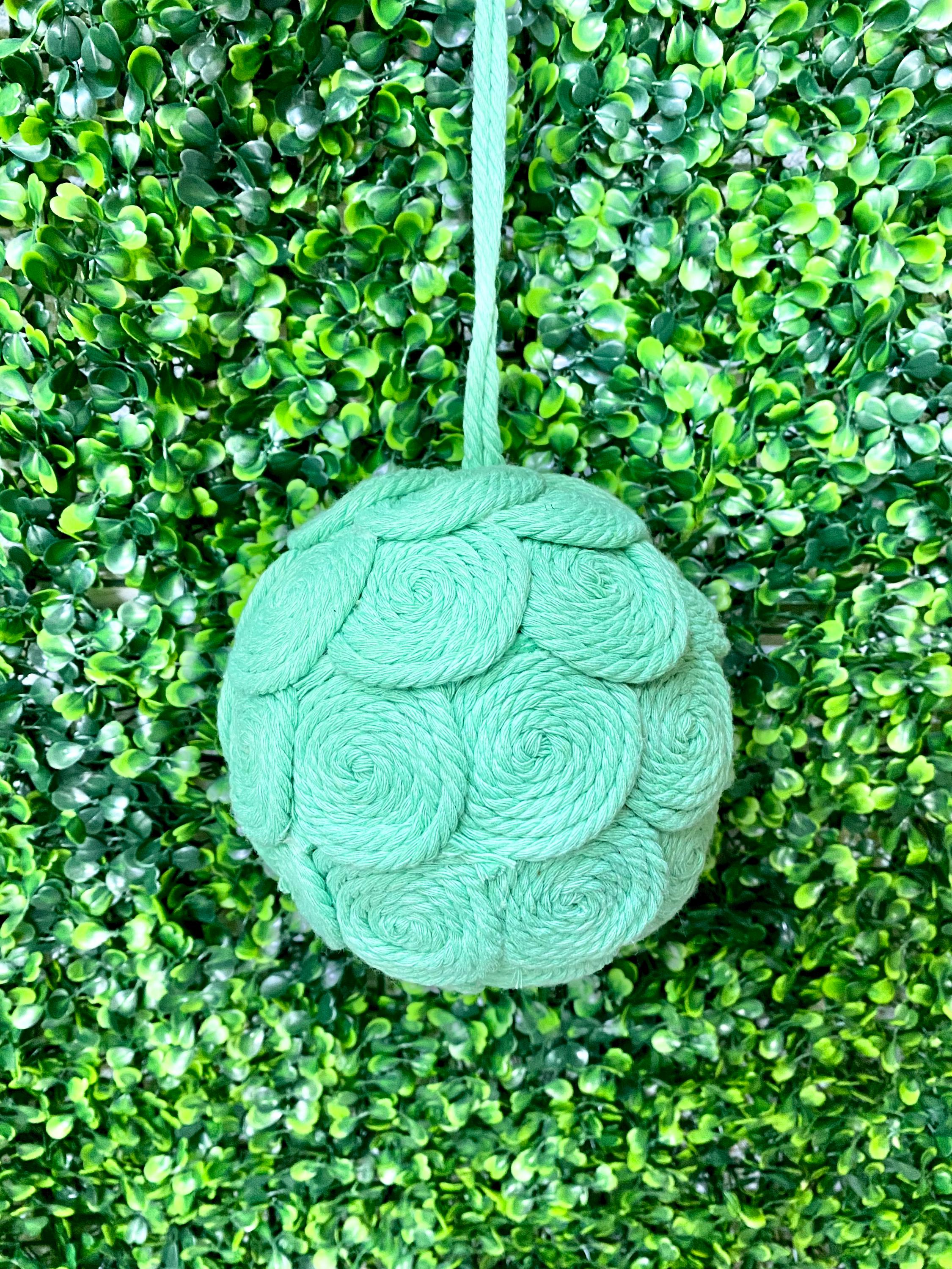 5 inch Sea-foam Jute Ball Ornament