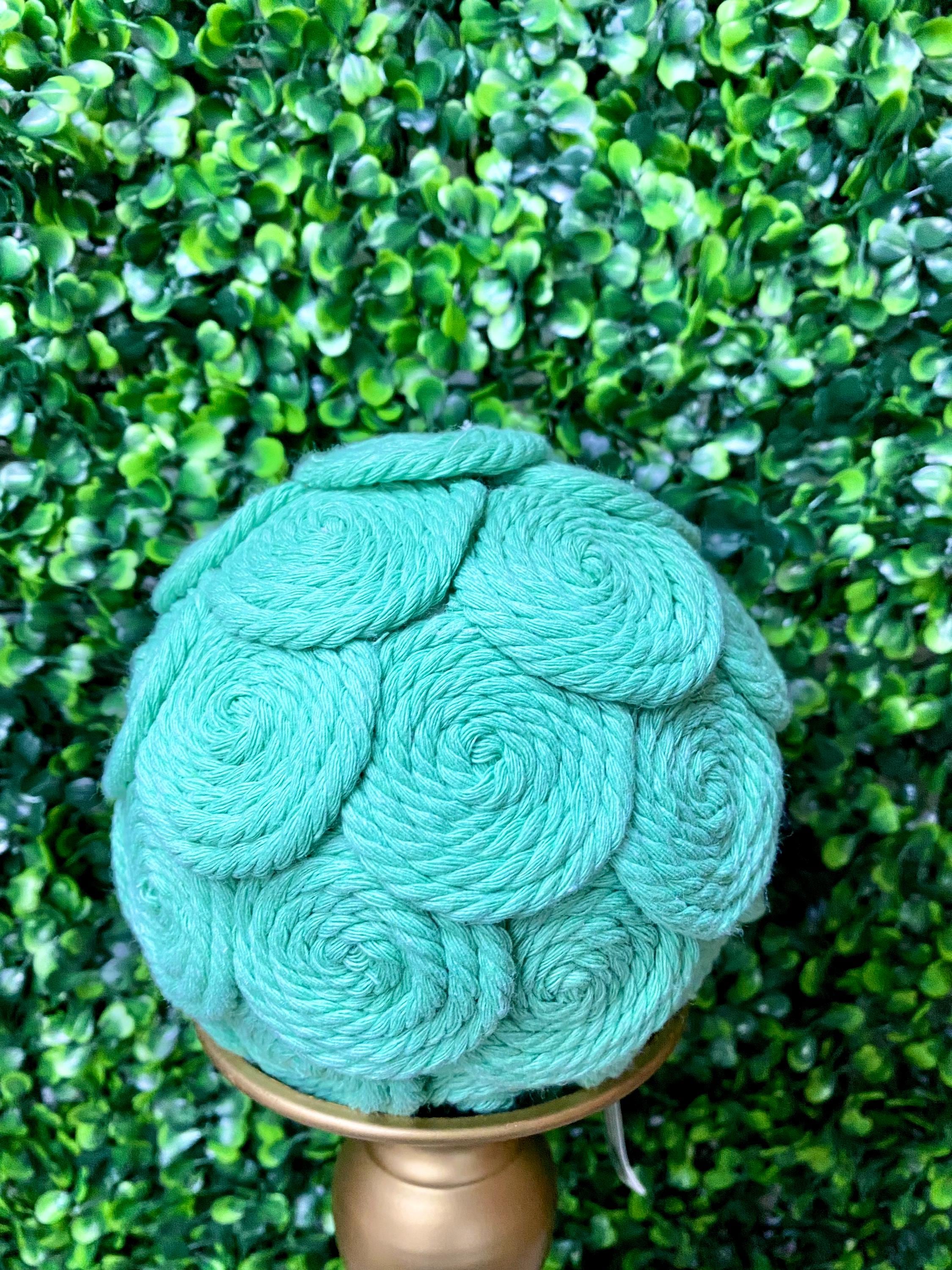 5 inch Sea-foam Jute Ball Ornament