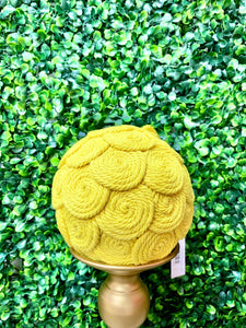 5 inch Yellow Jute Ball Ornament