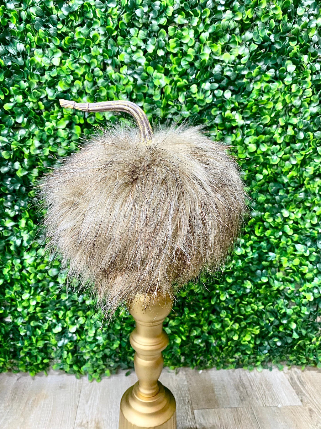 Faux Fur Shaggy Pumpkin - Small - 6L x 7W