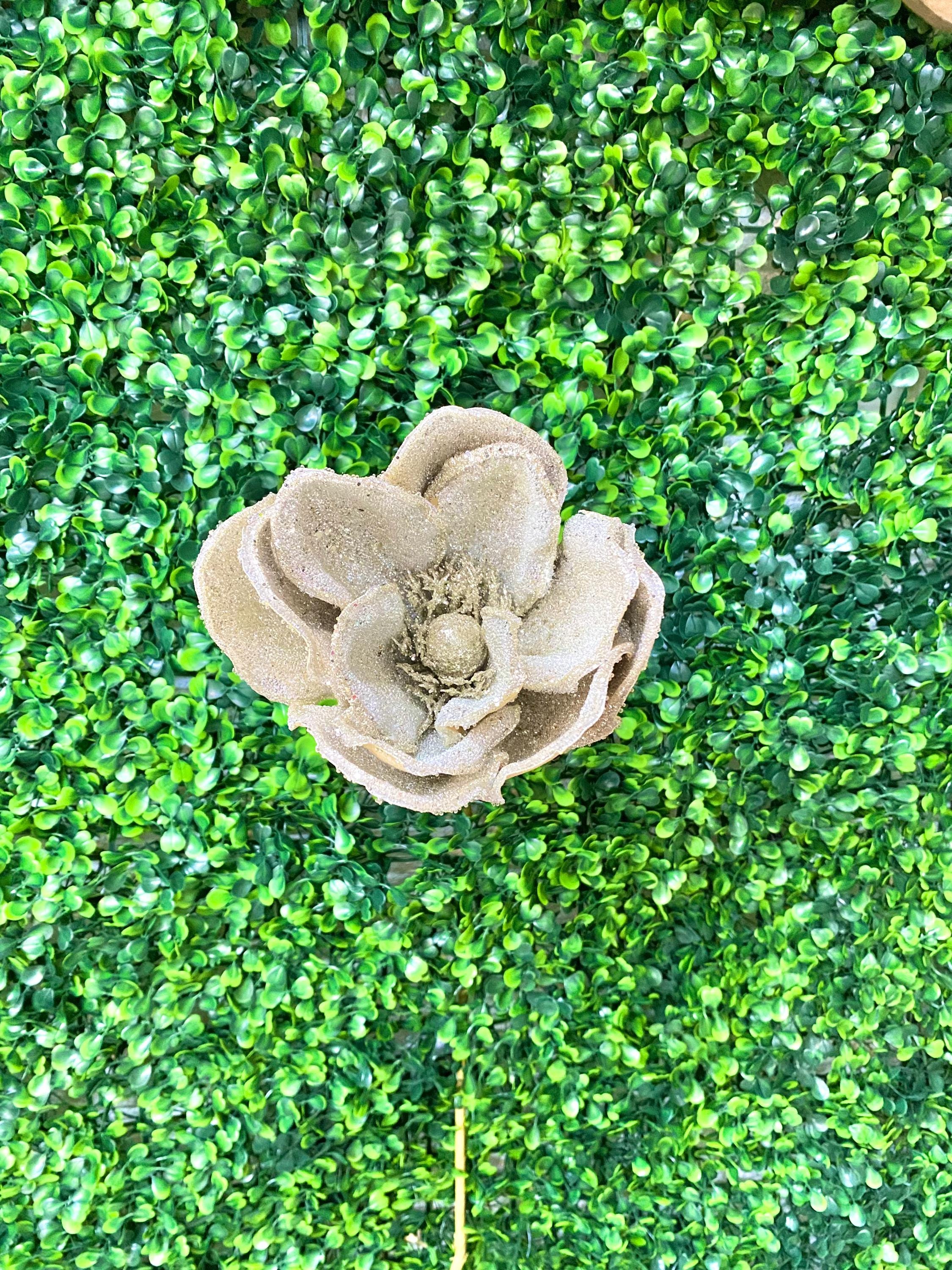 Micro Beaded Champagne Gold Magnolia Stem - 24inch