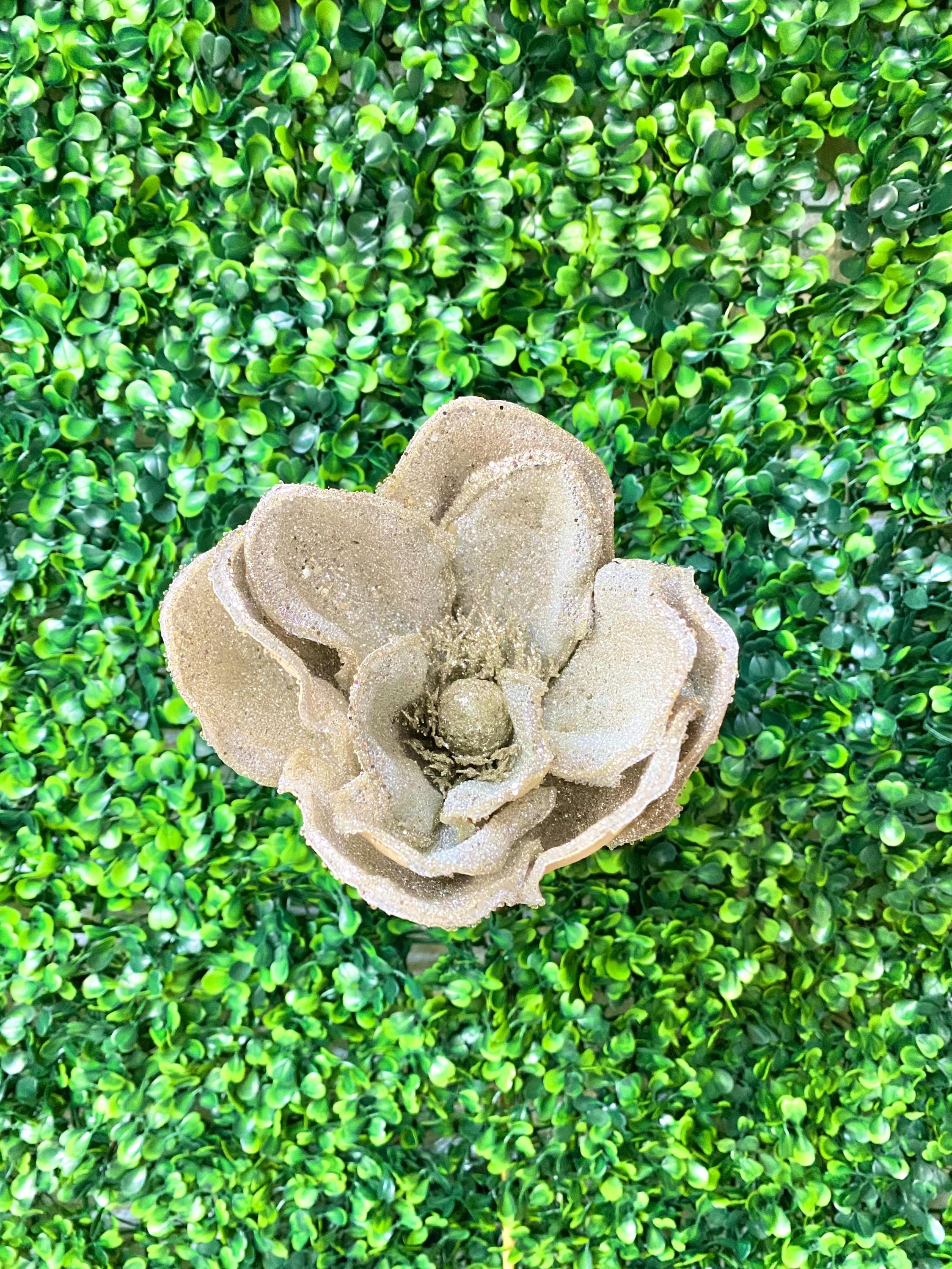 Micro Beaded Champagne Gold Magnolia Stem - 24inch