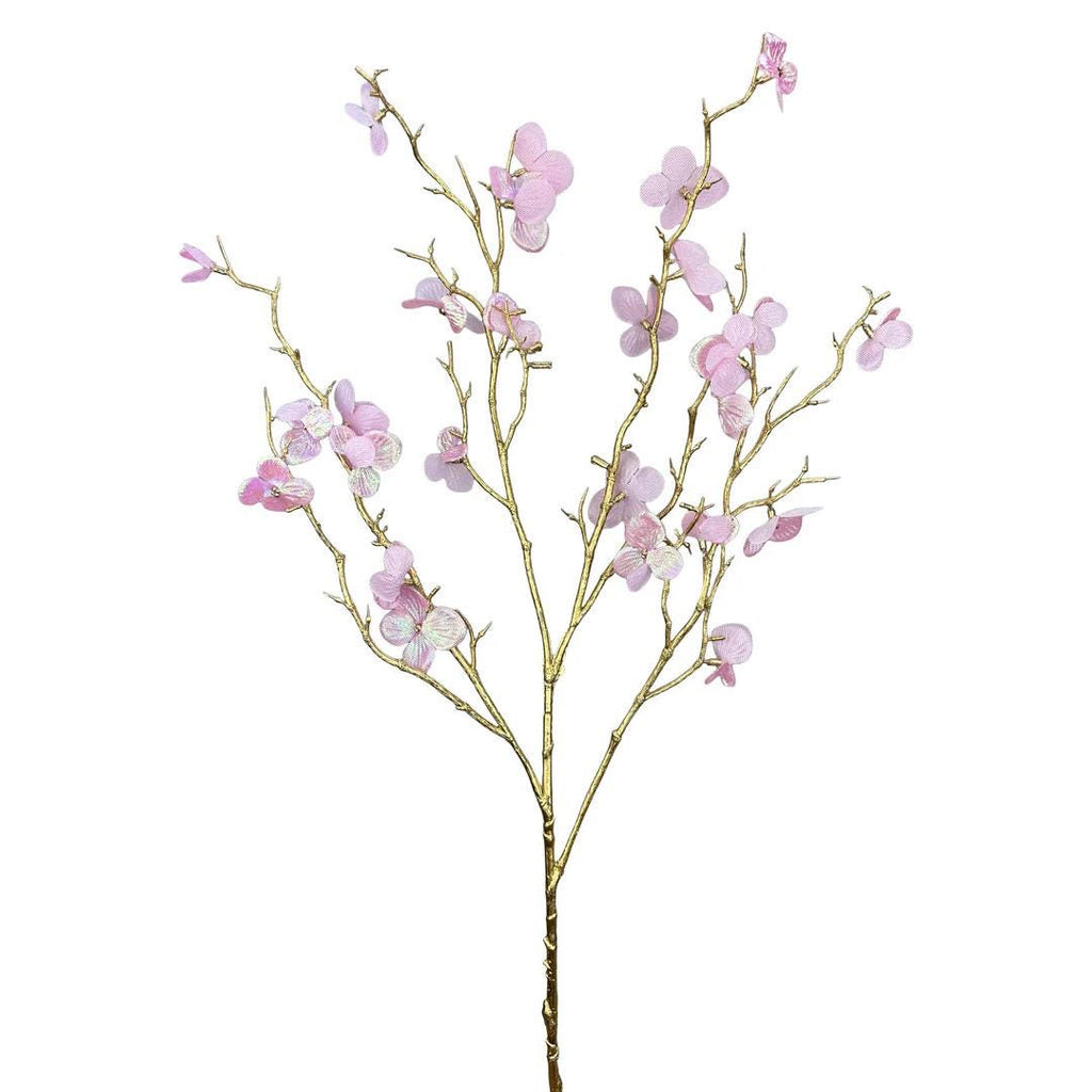 Pink Shimmer Plum Blossom Spray - 28 inches