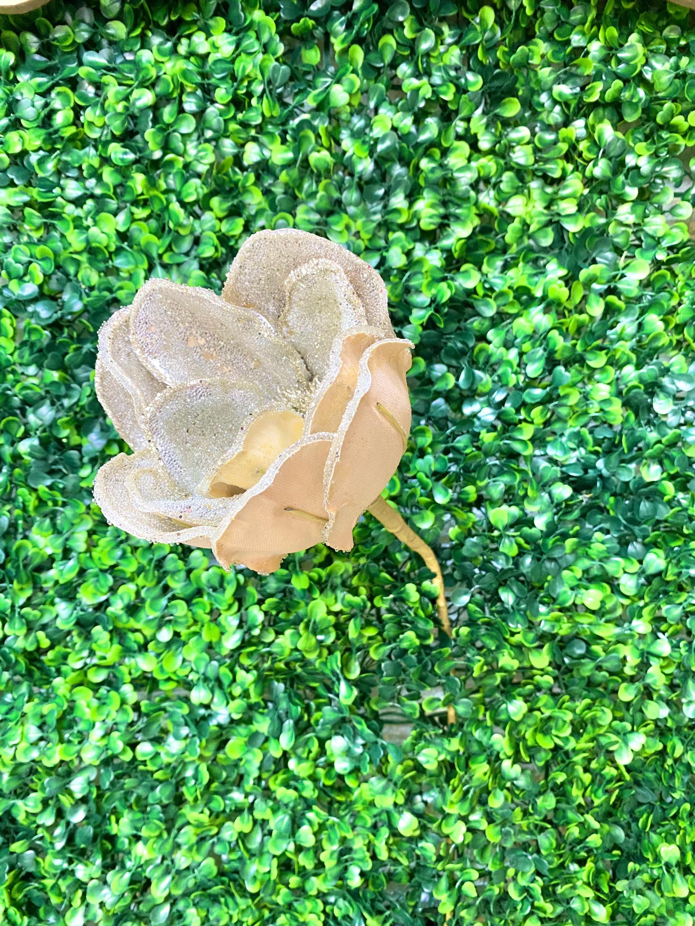 Micro Beaded Champagne Gold Magnolia Stem - 24inch