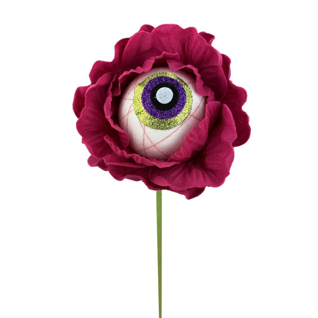 Hot Pink Eyeball Flower Pick - 21 in x 6in