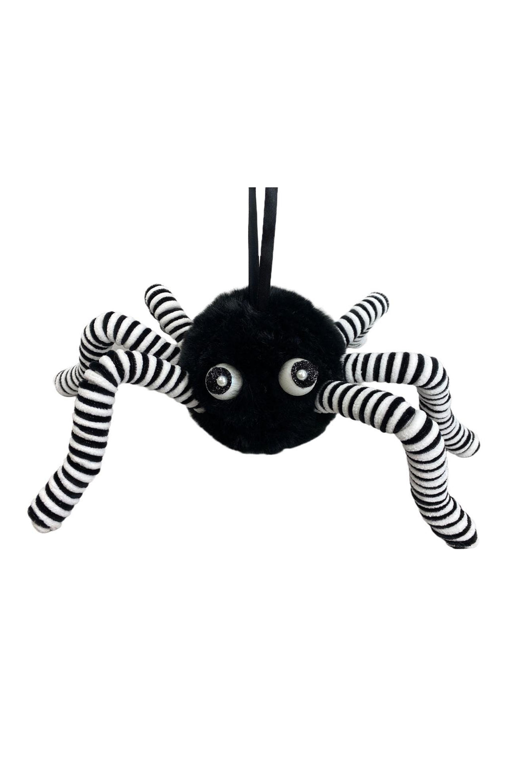 Black and White Plush Furry Spider