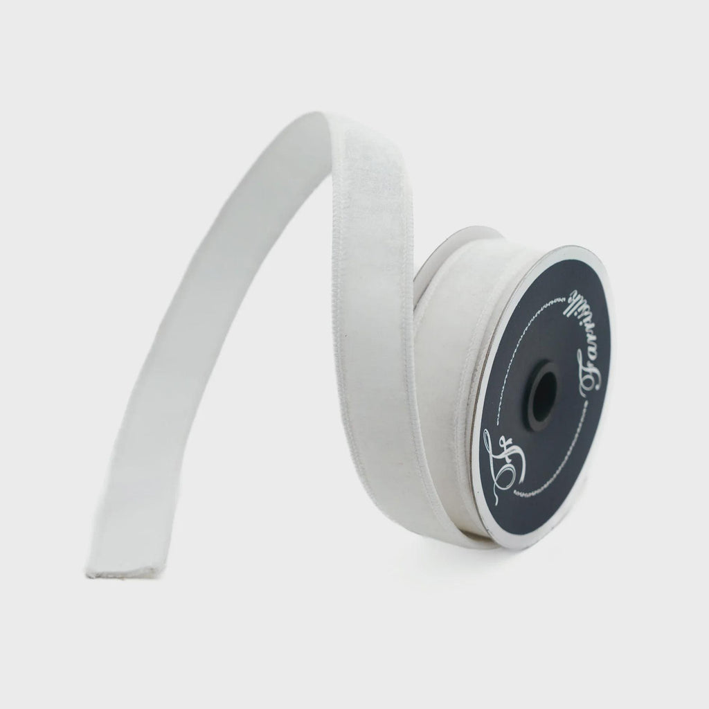 3/4 Inch White Velvet Ribbon~ 10 Yards ~ Wired