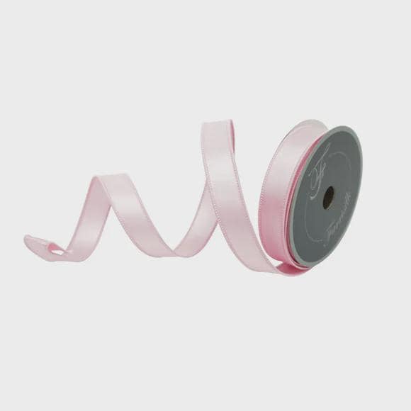 1 Inch Light Pink Satin Wired Farrisilk Ribbon