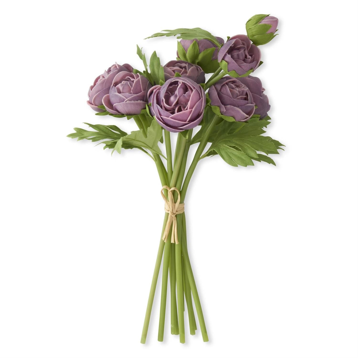 Purple Real Touch Ranunculus Bundle ~ 10 stems ~ 15 Inch