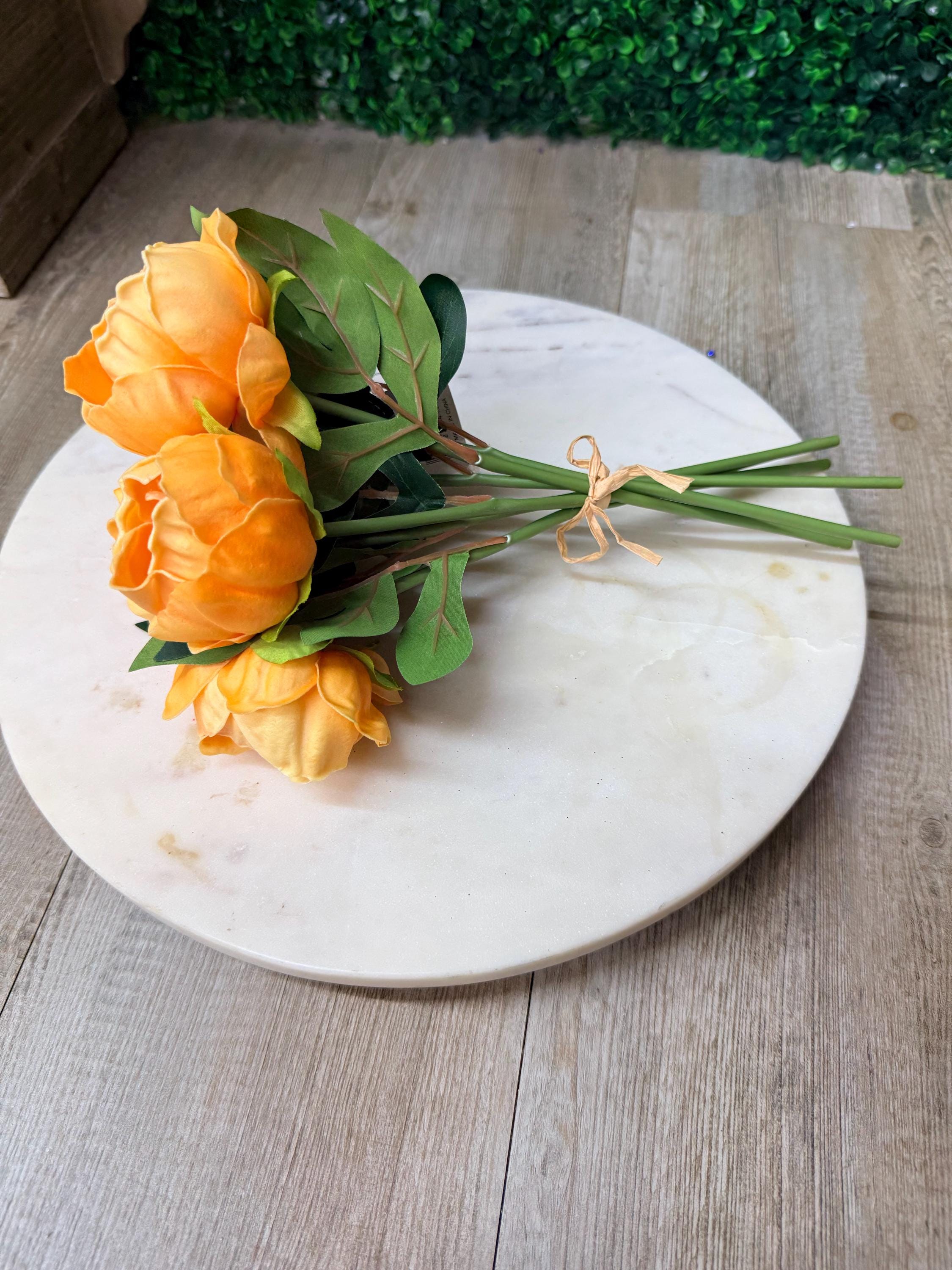 Peach Real Touch Peony Bundle ~ 12 Inch ~ 6 Stems