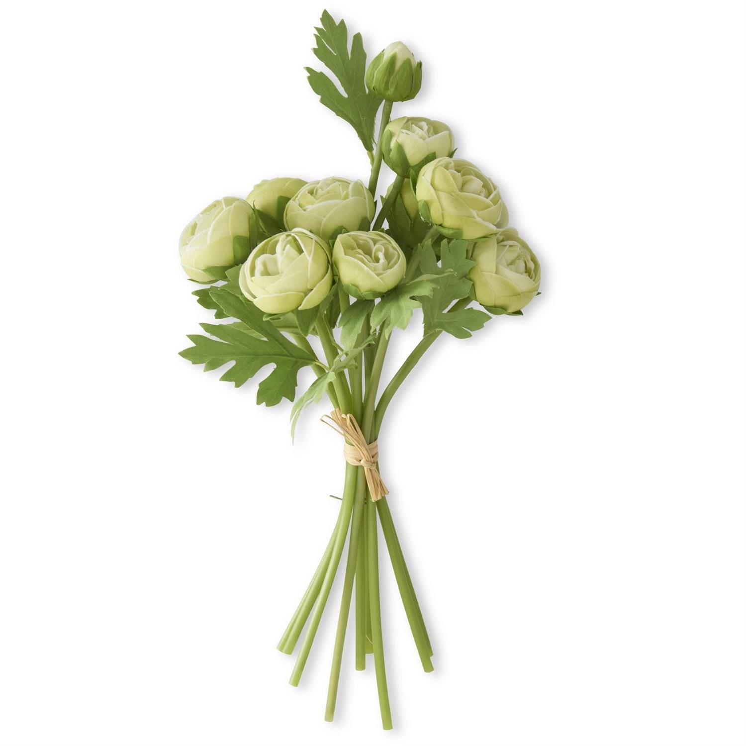 Green Real Touch Ranunculus Bundle - 10 stems - 15 inch