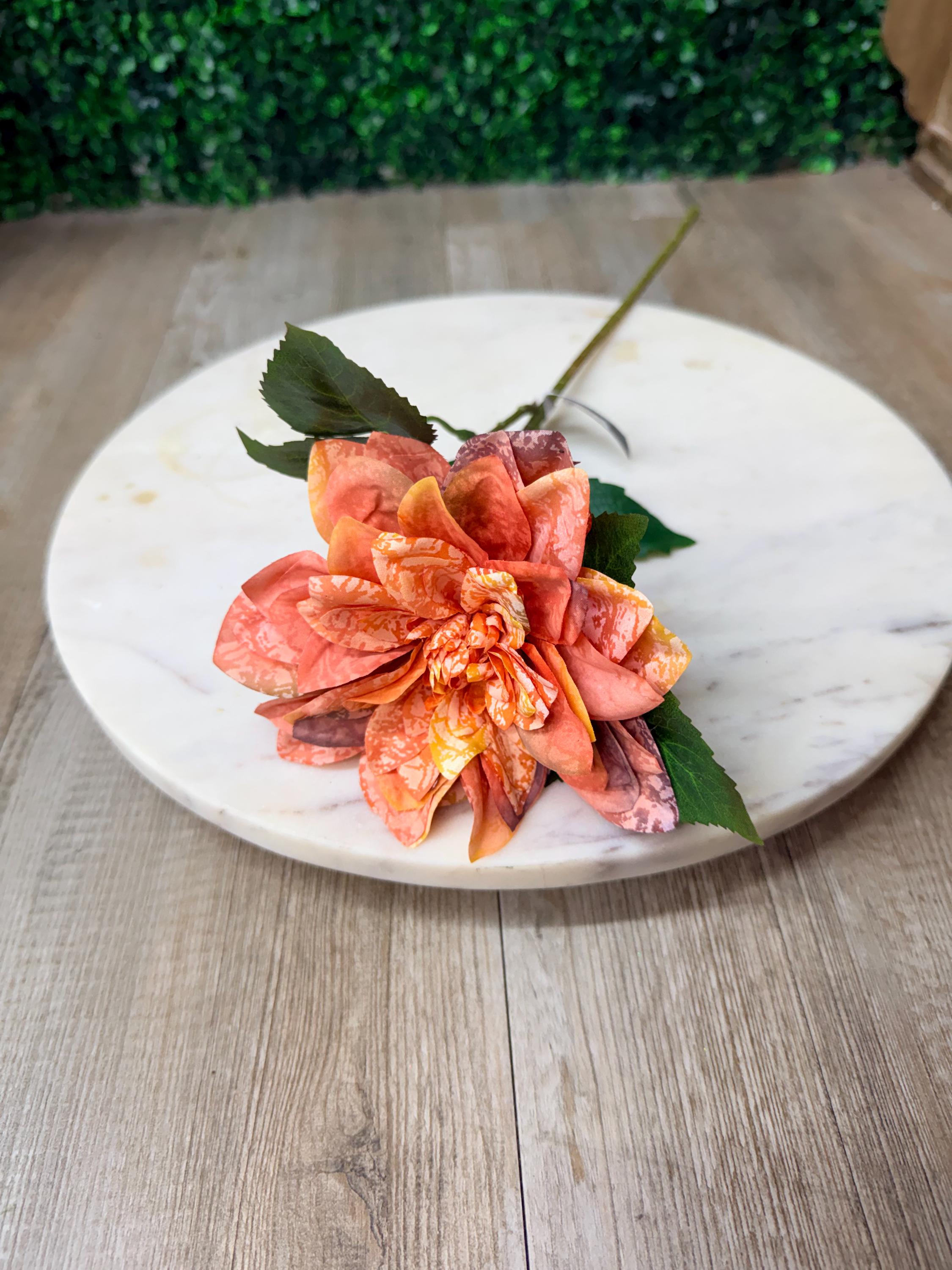Orange Real Touch Fall Dahlia Stem - 16 inch