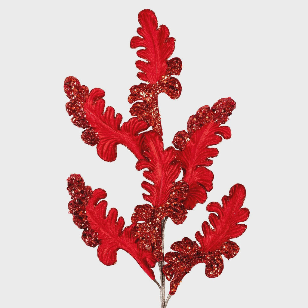 Red Velvet Acanthus Leaf - 28 inch