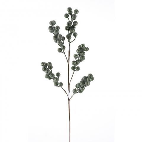 Dark Forrest Green Glitter Berry Spray ~ 26 inches