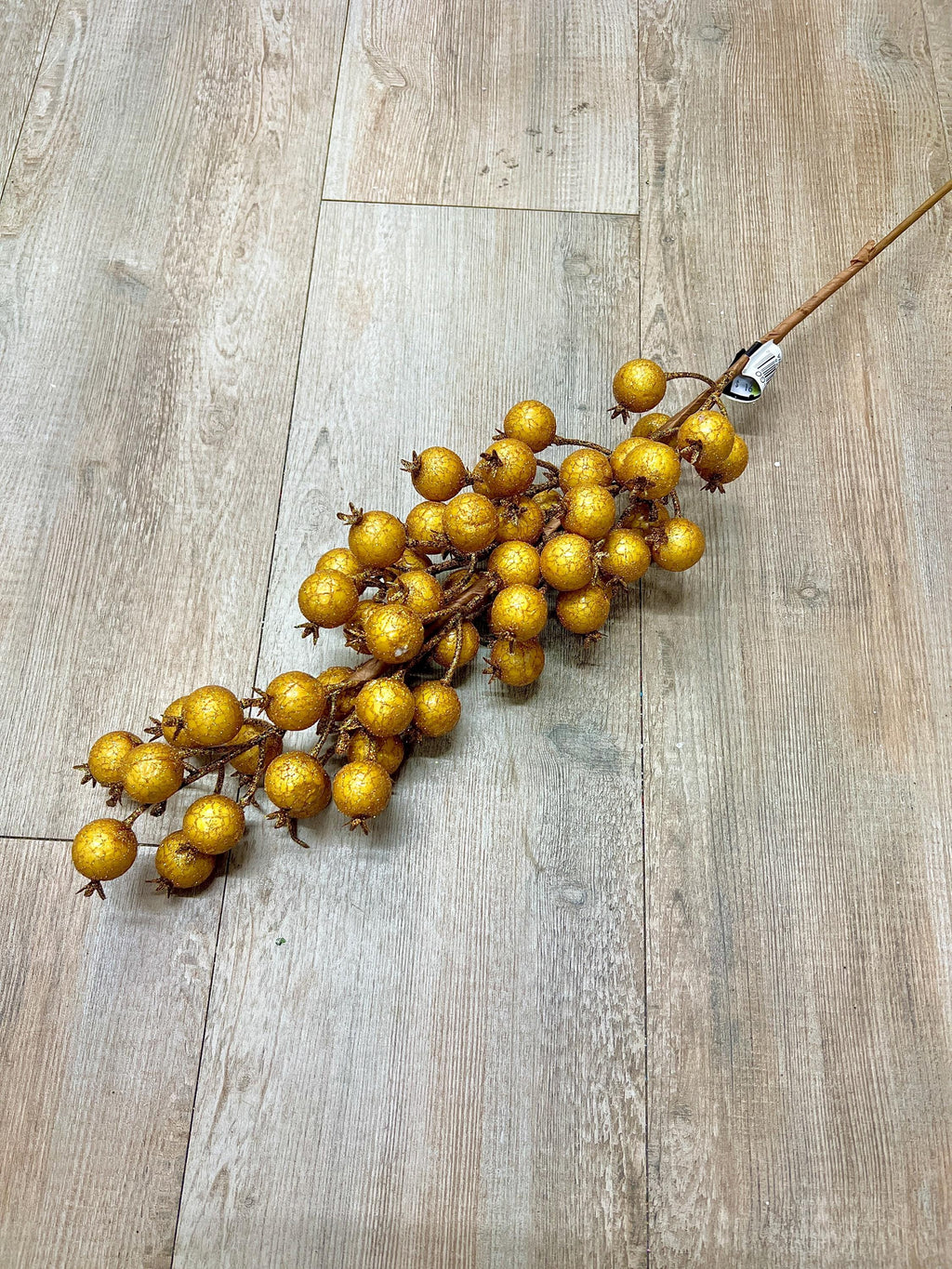 Gold Crackle Berry Spray - 26 inch - 1 inch Berry