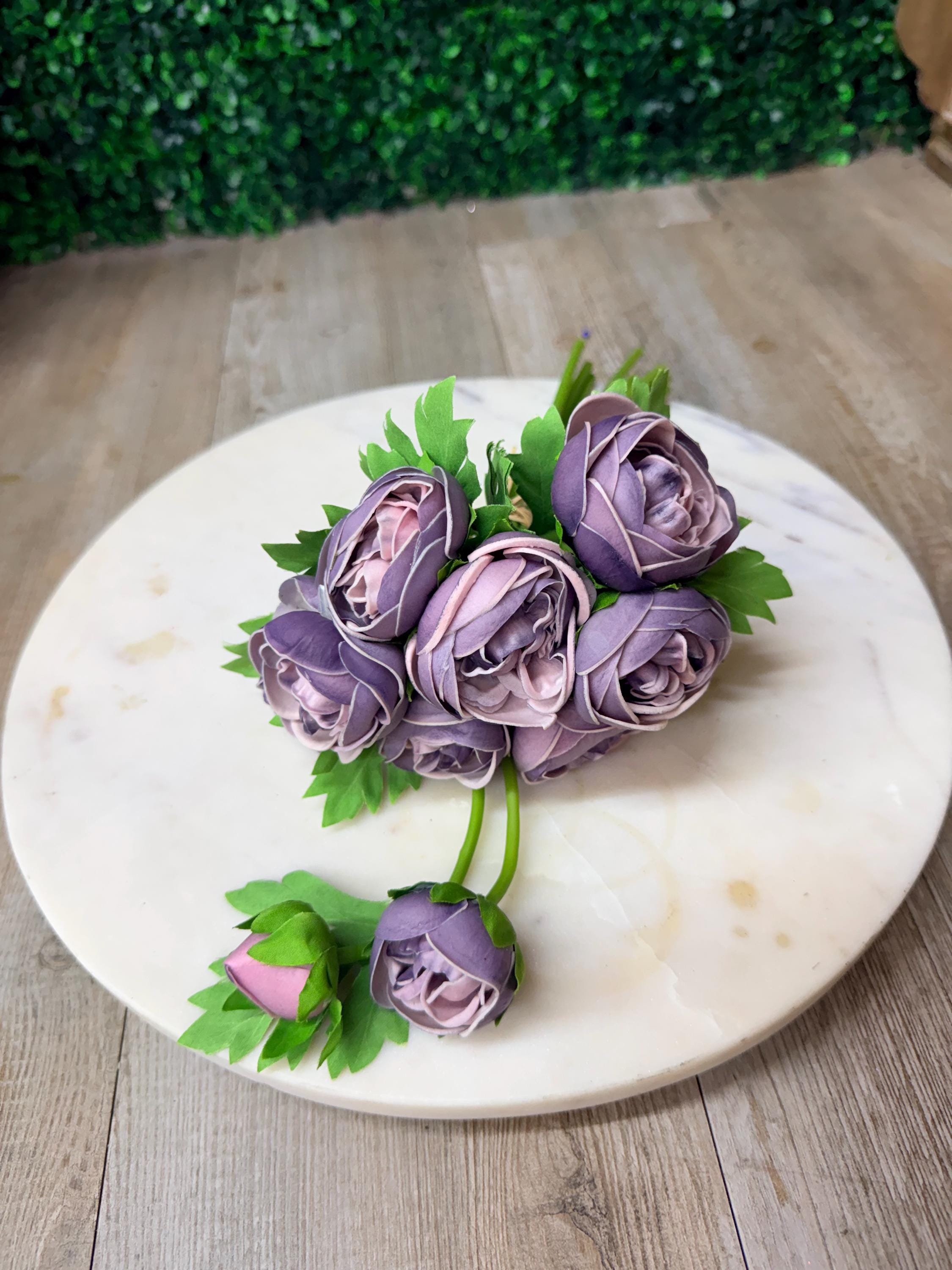 Purple Real Touch Ranunculus Bundle ~ 10 stems ~ 15 Inch