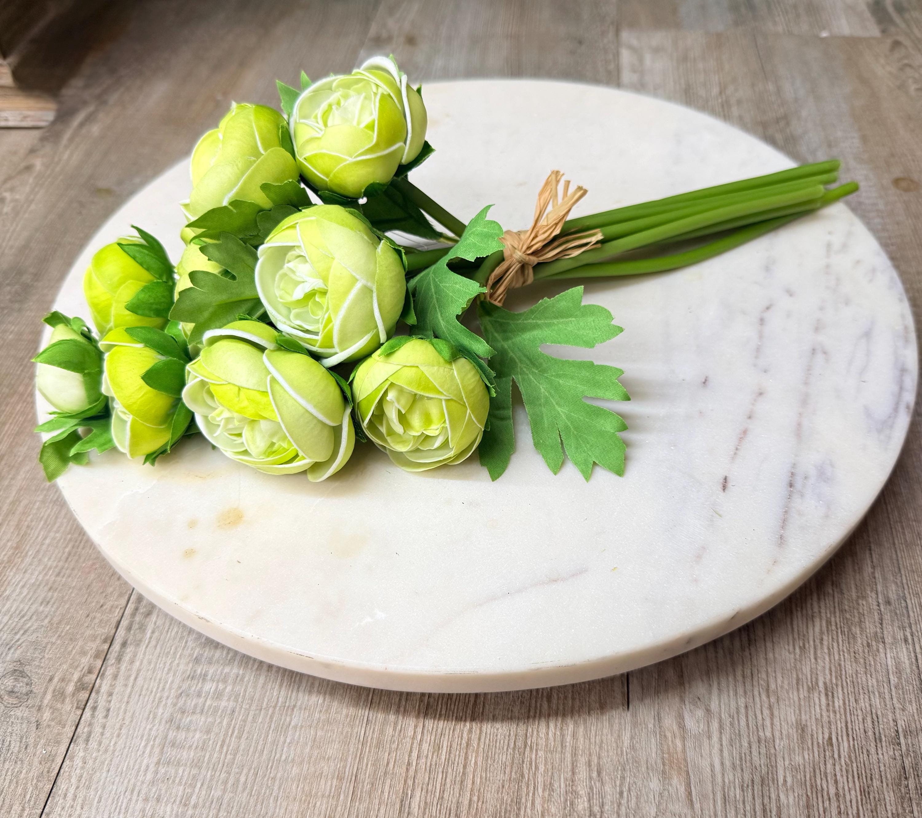 Green Real Touch Ranunculus Bundle - 10 stems - 15 inch