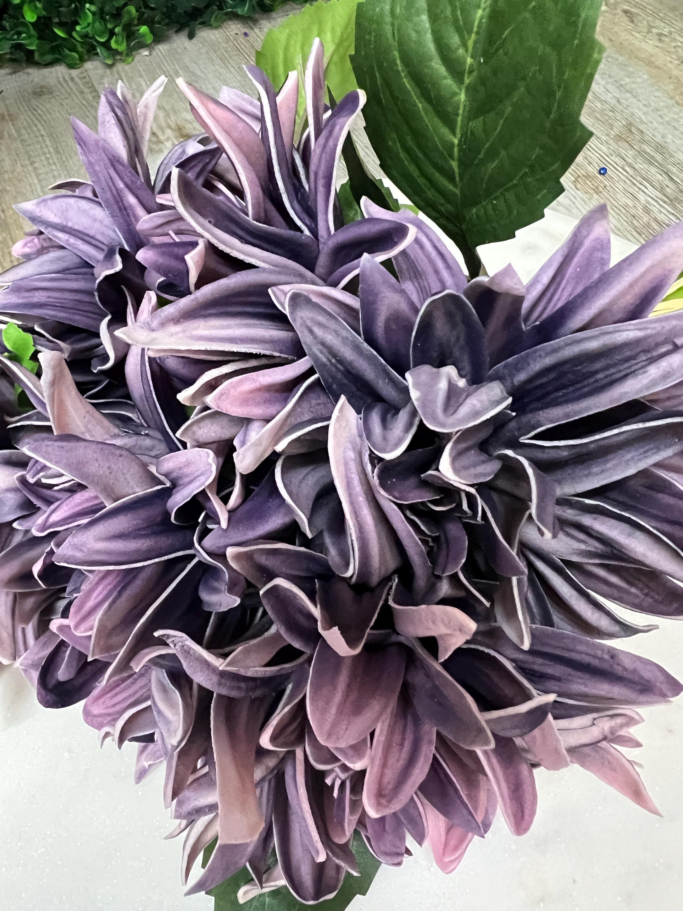 Purple Real Touch Dahlia Bundle ~ 6 stems ~ 12 Inch