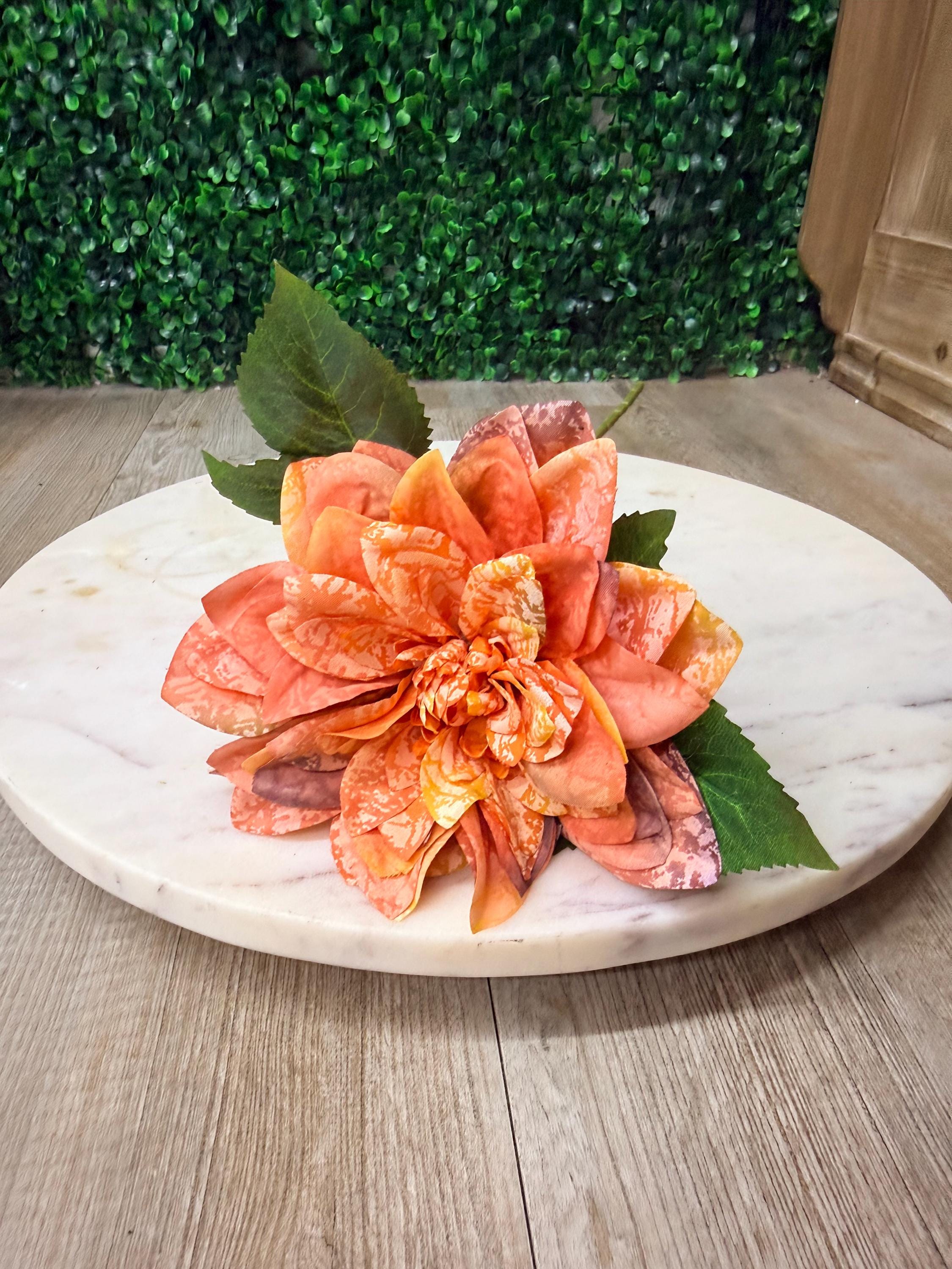 Orange Real Touch Fall Dahlia Stem - 16 inch