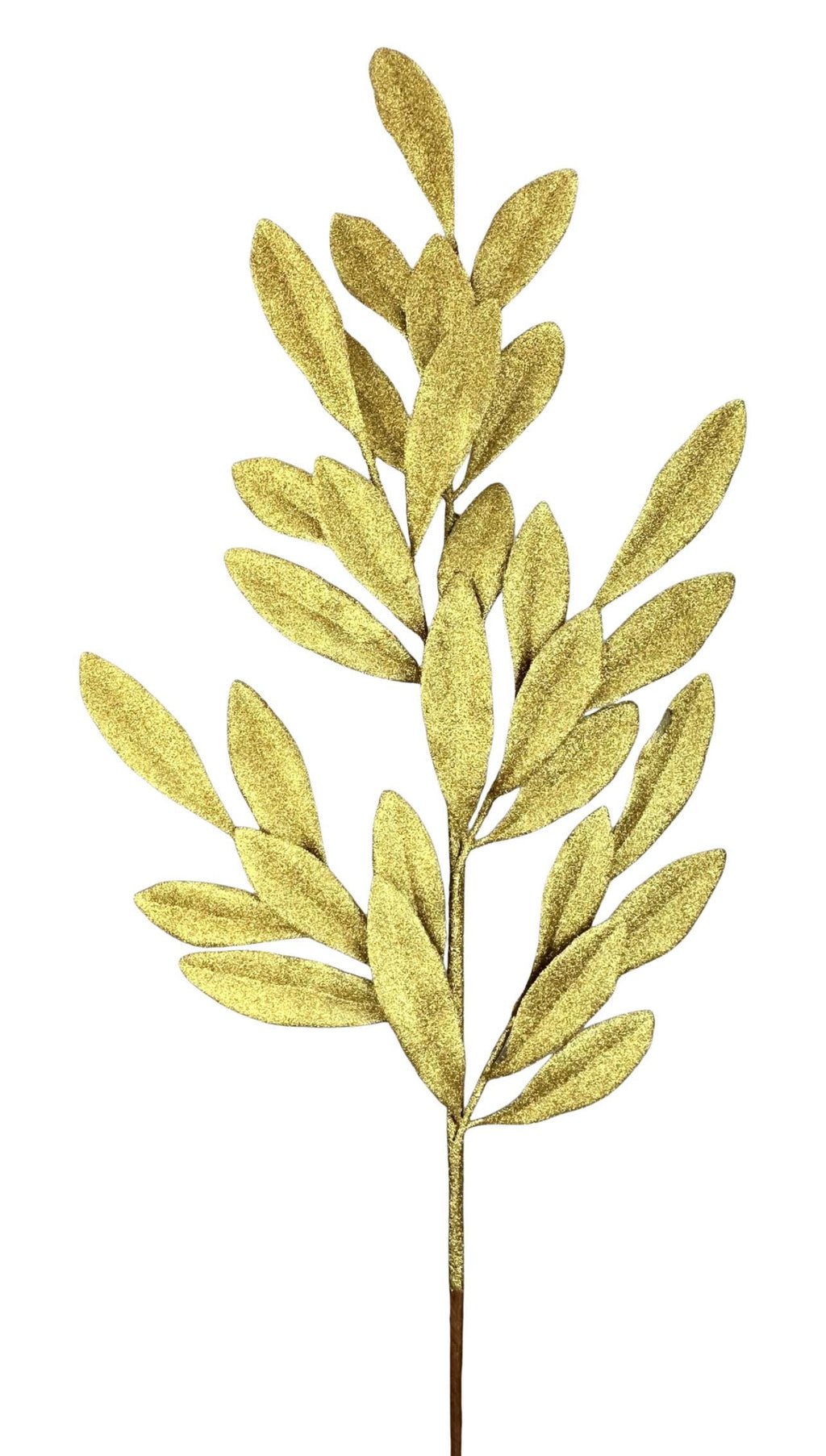 Gold Glitter Laurel Leaf Spray ~ 27 inch