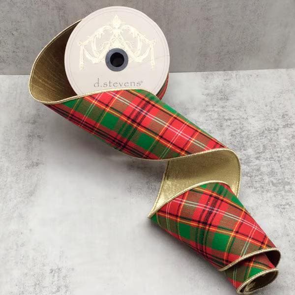 4 inch Asher Tartan Plaid Ribbon ~ Wired ~ 10 Yards