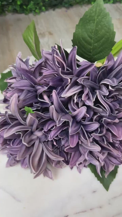 Purple Real Touch Dahlia Bundle ~ 6 stems ~ 12 Inch