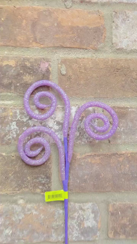 Lavender Purple Glitter Curly Pick - 18 inch