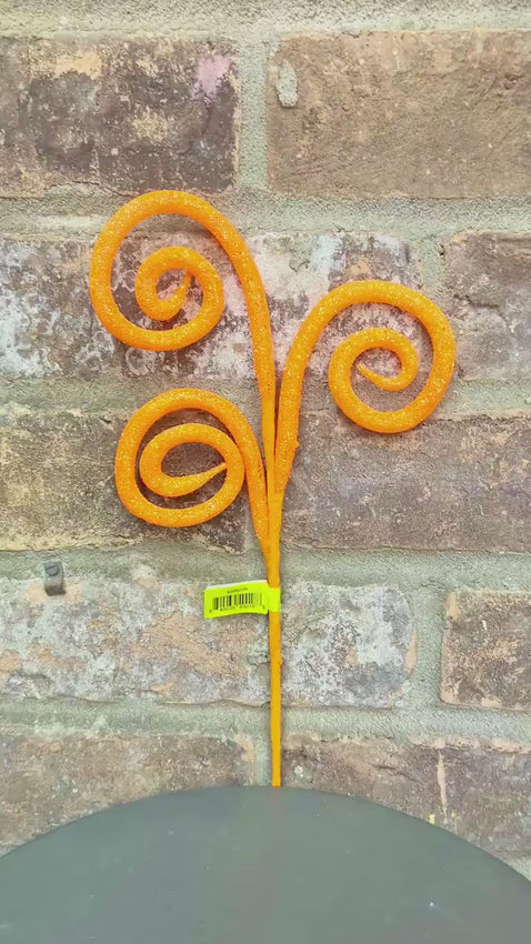 Orange Glitter Curl Pick - 18in