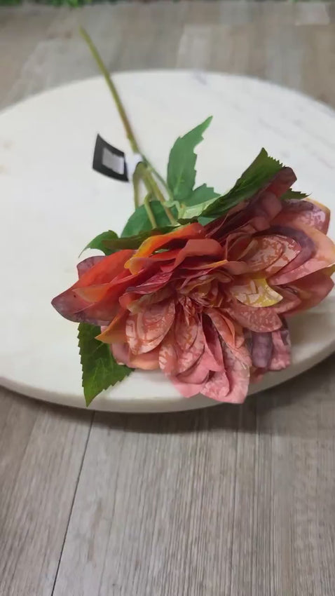 Orange Real Touch Fall Dahlia Stem - 16 inch