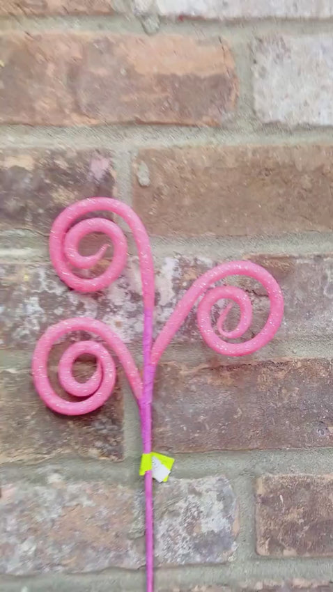Pink Glitter Curly Pick - 18 inch