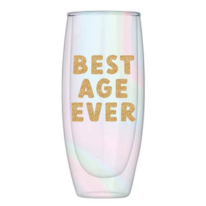 Best Age Ever - Birthday  Stemless Champagne Flute