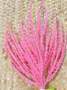 Pink Flocked Pine Pick ~ 18”