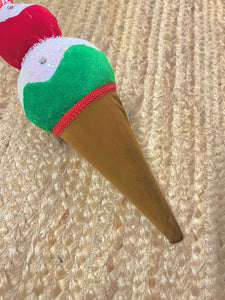 Velvet Peppermint Ice Cream Cone Ornament ~ Foam ~ 15 inch ~ Candy Ornament
