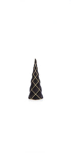 Black Velvet Cone Tree with Gold Braid ~ 22 inch