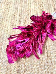 Fuchsia Pink Party Pick~ Hot Pink Tinsel Spray ~ 18” ~ 80 tip